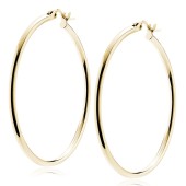 Cercei rotunzi argint placati cu aur galben Ø40 mm x 2 mm Classic Hoops DiAmanti KHR240G-DIA